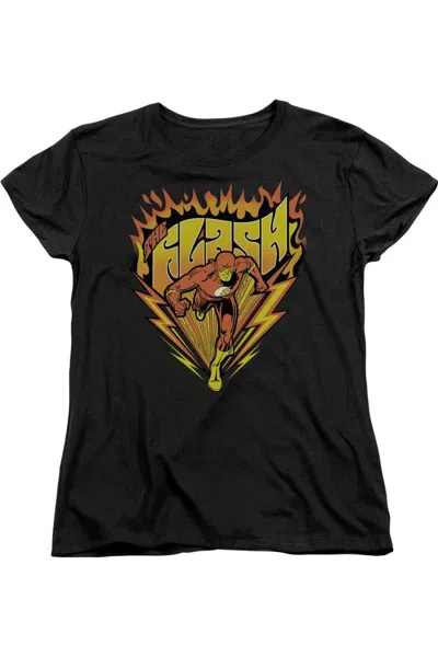 Gildan Dc Comics Flash Blazing Speed Short Sleeve Women´s Tee / T-shirt In Black