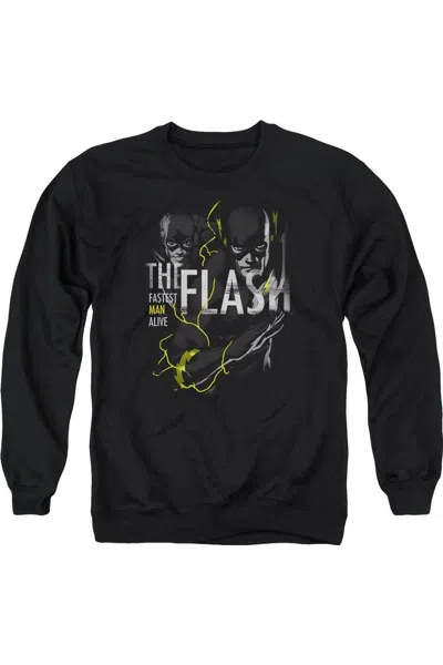 Gildan Dc Comics Flash Bold Flash Adult Crewneck Sweatshirt In Black