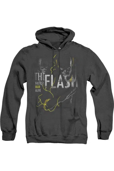 Gildan Dc Comics Flash Bold Flash Adult Heather Hoodie / Hooded Sweatshirt In Black