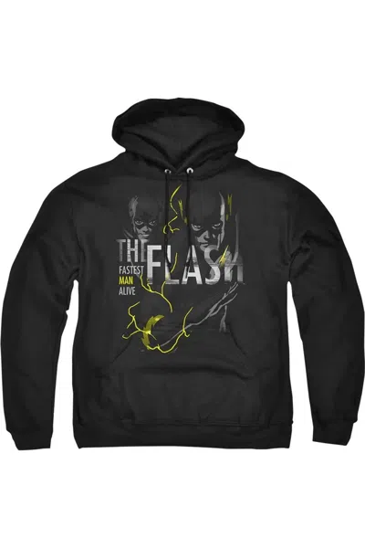 Gildan Dc Comics Flash Bold Flash Adult Pull Over Hoodie / Hooded Sweatshirt In Black