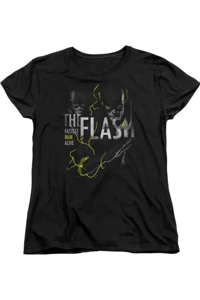 Gildan Dc Comics Flash Bold Flash Short Sleeve Women´s Tee / T-shirt In Black