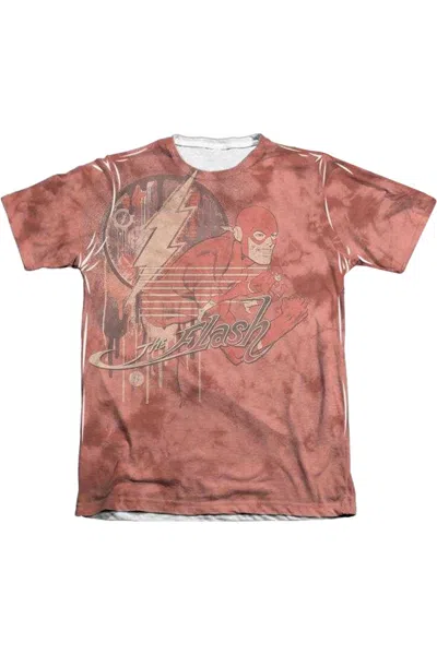 Gildan Dc Comics Flash Charge Ahead (front/back Print) Adult 65/35 Poly/cotton Short Sleeve Tee / T-shirt In White