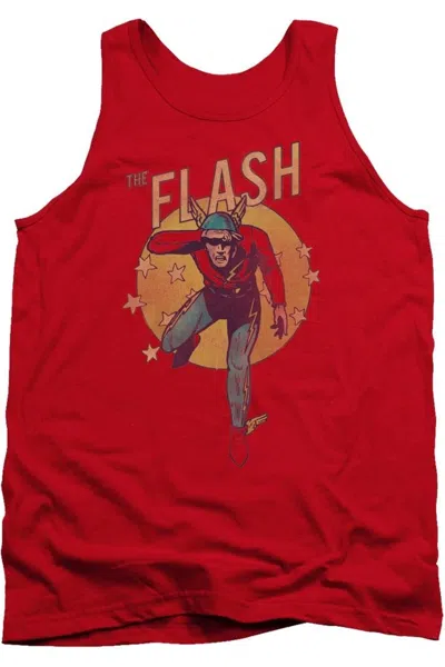 Gildan Dc Comics Flash Circle & Stars Adult Tank Top In Red