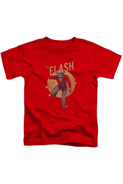 Gildan Kids' Dc Comics Flash Circle & Stars Short Sleeve Juvenile Tee / T-shirt In Animal Print