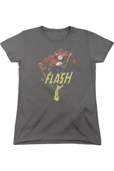 Gildan Dc Comics Flash Desaturated Flash Short Sleeve Womens Tee / T-shirt In Pink