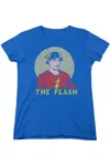 Gildan Dc Comics Flash Faded Circle Short Sleeve Womens Tee / T-shirt In Blue