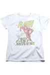 Gildan Dc Comics Flash Fast Moves Short Sleeve Womens Tee / T-shirt In White
