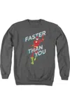 Gildan Dc Comics Flash Faster Than You Adult Crewneck Sweatshirt In Pink
