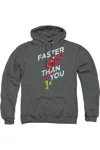 Gildan Dc Comics Flash Faster Than You Adult Pull Over Hoodie / Hooded Sweatshirt In Pink