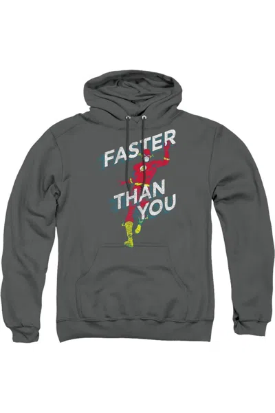 Gildan Dc Comics Flash Faster Than You Adult Pull Over Hoodie / Hooded Sweatshirt In Pink