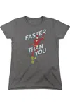 Gildan Dc Comics Flash Faster Than You Short Sleeve Womens Tee / T-shirt In Pink