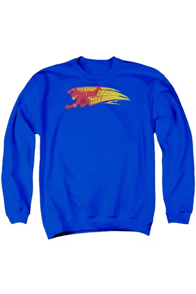 Gildan Dc Comics Flash Fastest Man Alive Adult Crewneck Sweatshirt In Blue