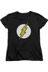 Gildan Dc Comics Flash Fl Classic Short Sleeve Womens Tee / T-shirt In Black