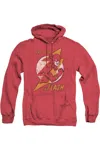 Gildan Dc Comics Flash Flash Bolt Adult Heather Hoodie / Hooded Sweatshirt In Red