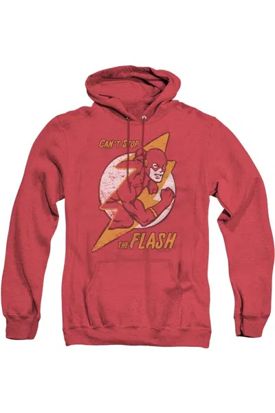 Gildan Dc Comics Flash Flash Bolt Adult Heather Hoodie / Hooded Sweatshirt In Red