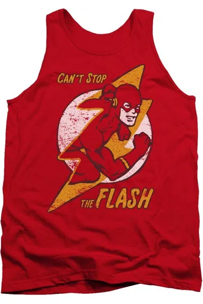 Gildan Dc Comics Flash Flash Bolt Adult Tank Top In Red