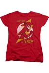 Gildan Dc Comics Flash Flash Bolt Short Sleeve Womens Tee / T-shirt In Red