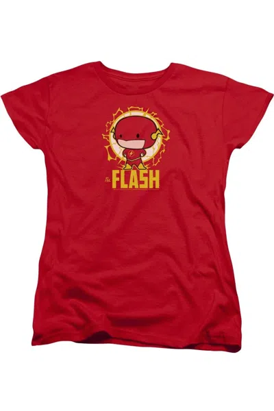 Gildan Dc Comics Flash Flash Chibi Short Sleeve Women´s Tee / T-shirt In Red