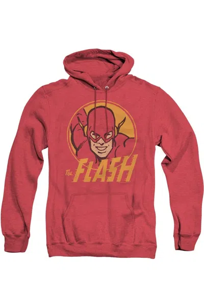 Gildan Dc Comics Flash Flash Circle Adult Heather Hoodie / Hooded Sweatshirt In Red