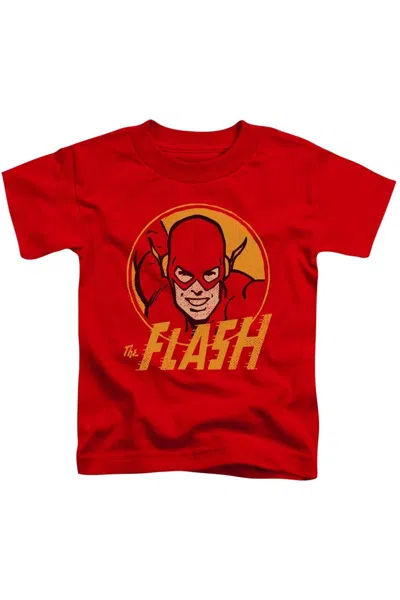 Gildan Kids' Dc Comics Flash Flash Circle Short Sleeve Juvenile Tee / T-shirt In Red