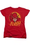 Gildan Dc Comics Flash Flash Circle Short Sleeve Womens Tee / T-shirt In Red