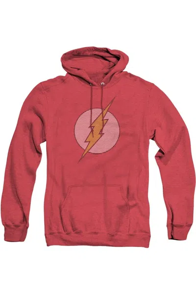 Gildan Dc Comics Flash Flash Little Logos Adult Heather Hoodie / Hooded Sweatshirt In Red