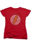 Gildan Dc Comics Flash Flash Little Logos Short Sleeve Womens Tee / T-shirt In Red