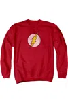 Gildan Dc Comics Flash Flash Logo Distressed Adult Crewneck Sweatshirt In Red