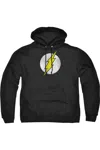 Gildan Dc Comics Flash Flash Logo Distressed Adult Pull Over Hoodie / Hooded Sweatshirt In Black