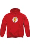 Gildan Dc Comics Flash Flash Logo Distressed Adult Pull Over Hoodie / Hooded Sweatshirt In Red