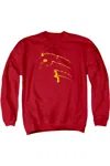 Gildan Dc Comics Flash Flash Min Adult Crewneck Sweatshirt In Red