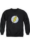 Gildan Dc Comics Flash Flash Neon Distress Logo Adult Crewneck Sweatshirt In Black