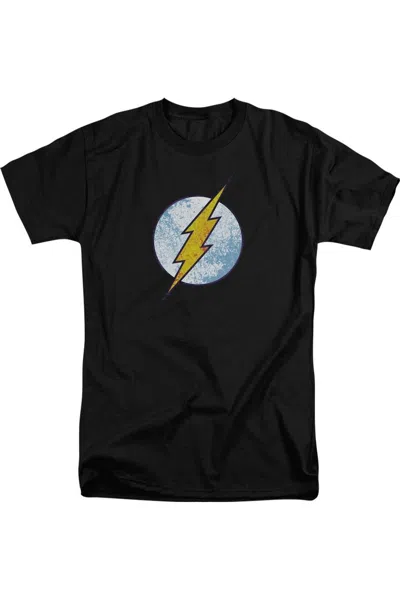 Gildan Dc Comics Flash Flash Neon Distress Logo Short Sleeve Adult Tall Tee / T-shirt In Black