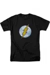 Gildan Dc Comics Flash Flash Neon Distress Logo Short Sleeve Adult Tee / T-shirt In Black