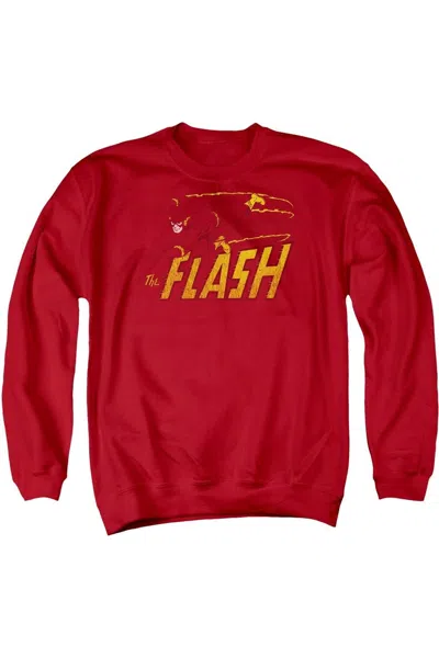 Gildan Dc Comics Flash Flash Speed Distressed Adult Crewneck Sweatshirt In Red