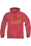 Gildan Dc Comics Flash Flash Speed Distressed Adult Heather Hoodie / Hooded Sweatshirt In Red
