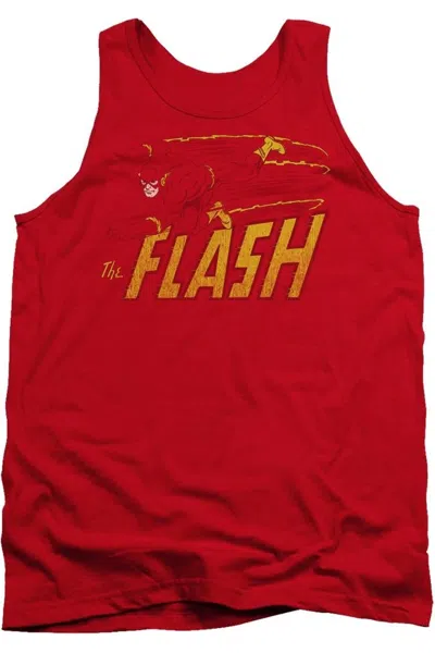 Gildan Dc Comics Flash Flash Speed Distressed Adult Tank Top In Red