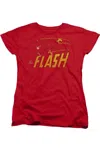 Gildan Dc Comics Flash Flash Speed Distressed Short Sleeve Womens Tee / T-shirt In Red