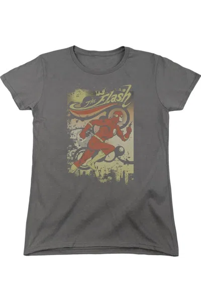 Gildan Dc Comics Flash Just Passing Through Short Sleeve Women´s Tee / T-shirt In Gray