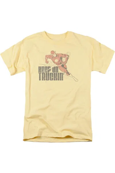Gildan Dc Comics Flash Keep On Truckin Short Sleeve Adult Tee / T-shirt In Yellow