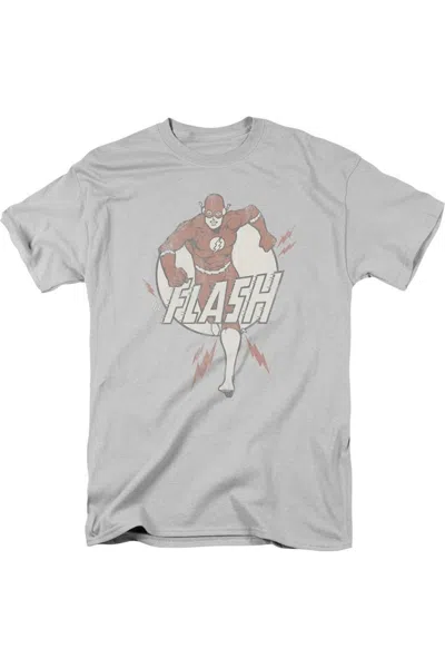 Gildan Dc Comics Flash Lightning Fast Short Sleeve Adult Tee / T-shirt In Silver