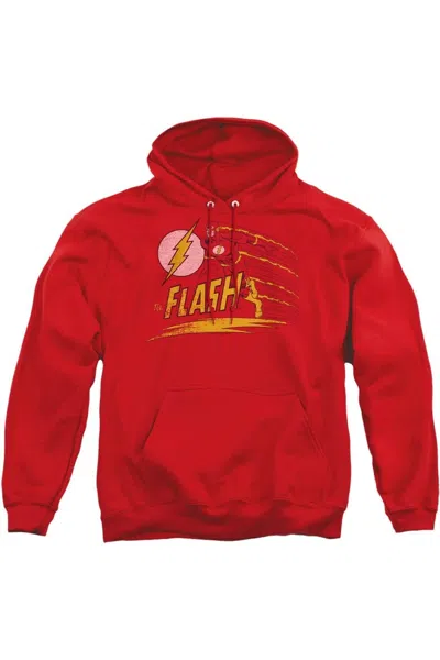 Gildan Dc Comics Flash Like Lightning Adult Pull Over Hoodie / Hooded Sweatshirt In Red