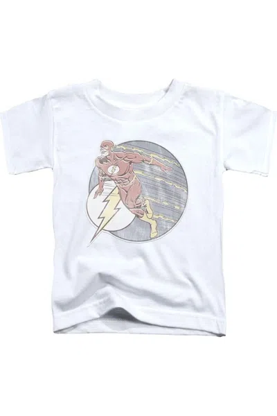 Gildan Kids' Dc Comics Flash Retro Flash Iron On Short Sleeve Youth Tee / T-shirt In White
