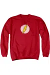 Gildan Dc Comics Flash Rough Flash Logo Adult Crewneck Sweatshirt In Red
