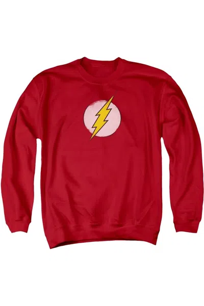 Gildan Dc Comics Flash Rough Flash Logo Adult Crewneck Sweatshirt In Red