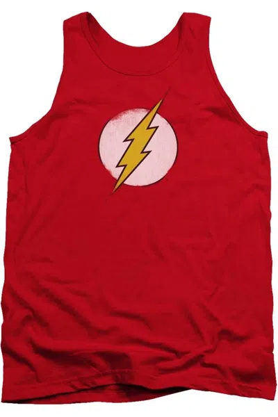 Gildan Dc Comics Flash Rough Flash Logo Adult Tank Top In Red