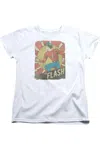 Gildan Dc Comics Flash Tattered Poster Short Sleeve Womens Tee / T-shirt In White