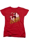 Gildan Dc Comics Flash The Flash Short Sleeve Womens Tee / T-shirt In Red