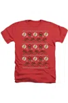 Gildan Dc Comics Flash The Flash Ugly Christmas Sweater Adult Heather Tee / T-shirt In Red