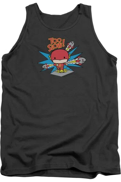 Gildan Dc Comics Flash Too Slow Adult Tank Top In Pink